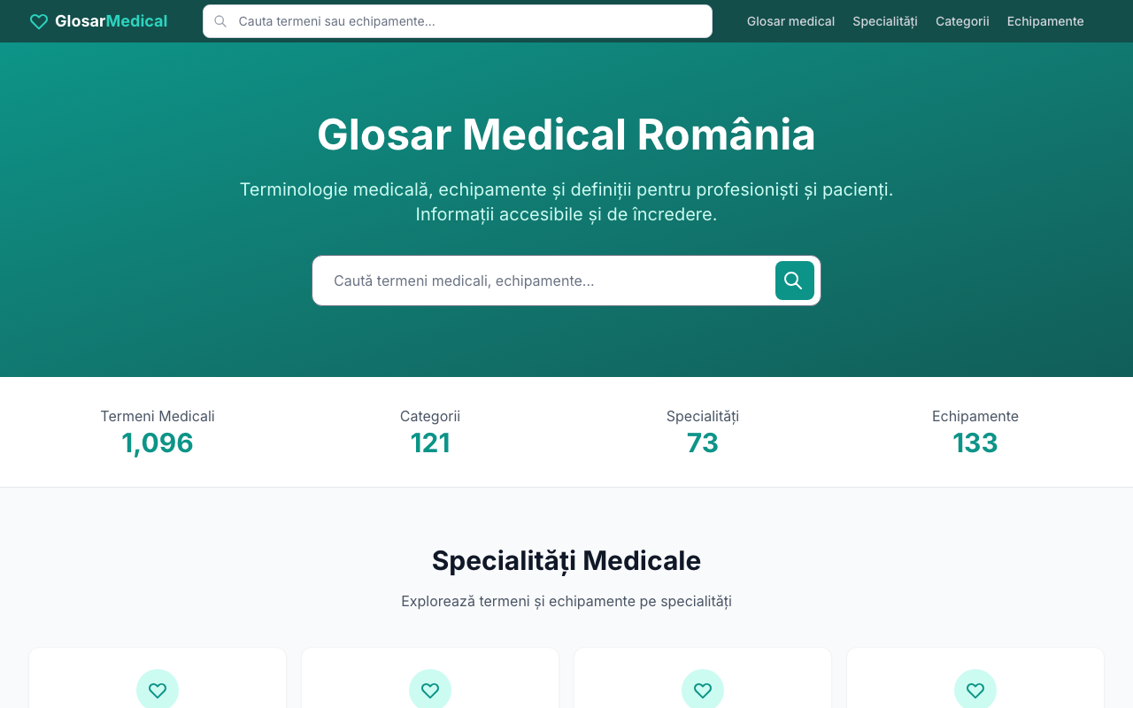 GlosarMedical.ro Website